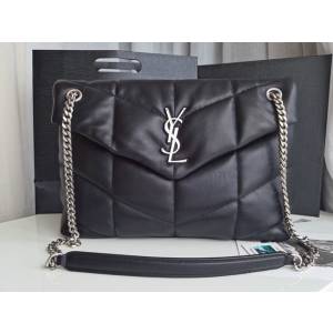 YSL专柜款女包 聖羅蘭經典款LOULOU PUFFER絎縫小羊皮包 YSL肩背斜挎包 577475  jjh1156