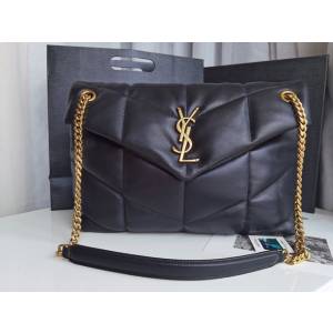 YSL专柜款女包 聖羅蘭經典款LOULOU PUFFER絎縫小羊皮包 YSL肩背斜挎包 577475  jjh1158