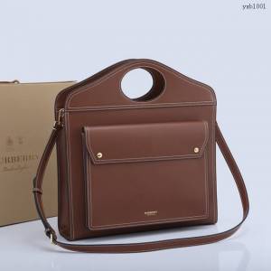 Burberry專門店新款大號41cm撲克包 巴寶莉全皮手拎側背女包 yxb1001
