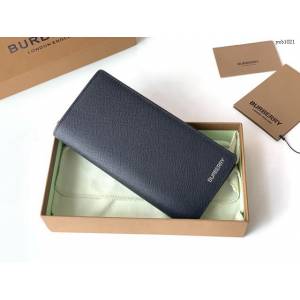 Burberry專門店新款西裝夾錢包 巴寶莉黑色小牛皮對折長夾 yxb1021