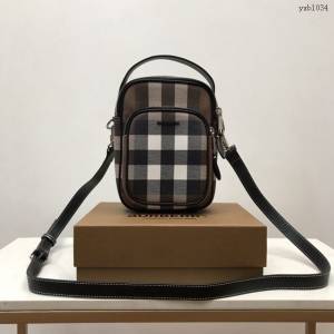 Burberry專門店新款條紋網紋尼龍背帶斜挎男包 巴寶莉男士斜背包 yxb1034