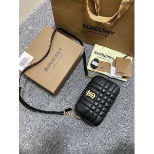 Burberry專門店新款絎縫款Lola蘿納相機包 巴寶莉羔羊皮小斜挎女包 yxb1089