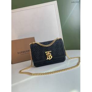 Burberry專門店新款小號TB刺繡絎縫鎖扣包 巴寶莉羔羊皮鏈條單肩斜挎女包 yxb1167