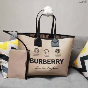 Burberry專門店新款大號托特包 巴寶莉棉質帆布手提購物袋 yxb1402
