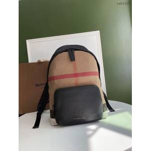 Burberry專門店新款Canvas格紋雙肩包 巴寶莉男士雙肩背包 yxb1510