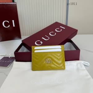 Gucci專櫃2026新款絎縫V型納帕羊皮革卡包 古馳Marmont女士卡套名片夾 443127  gc1011