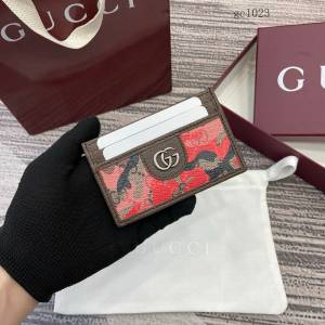 Gucci專櫃2026新款金屬標卡包 古馳迷彩男女卡夾名片夾 834795  gc1023