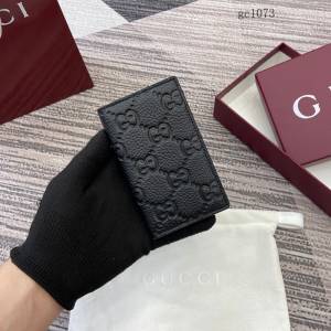 Gucci專櫃2026新款雙G印花粒面牛皮革對折錢包 古馳Imprint系列女士錢夾 835011  gc1073