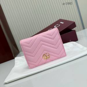 Gucci專櫃2026新款按扣對折拉鏈錢包 古馳Marmont系列翻蓋女士錢夾卡包 466492  gc1085