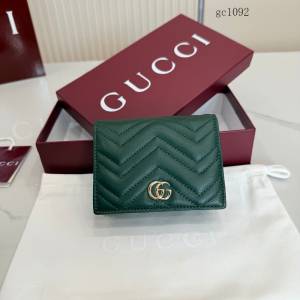 Gucci專櫃2026新款按扣對折拉鏈錢包 古馳Marmont系列翻蓋女士錢夾卡包 466492  gc1092