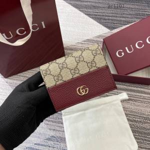 Gucci專櫃2026新款短款對折錢夾 古馳按扣雙G印花錢包 658610  gc1101