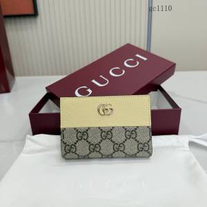 Gucci專櫃2026新款拼接女士拉鏈錢包 古馳Marmont系列按扣拼色錢夾卡夾 772328  gc1110