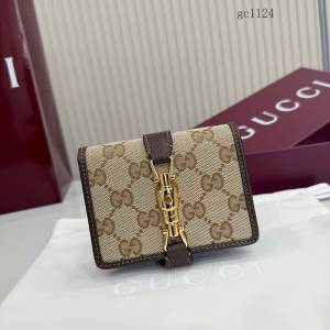 Gucci專櫃2026新款鎖扣男女錢夾 古馳Jackie1961系列短款錢包 867166  gc1124