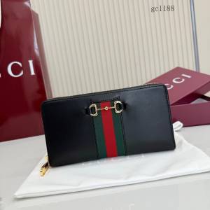 Gucci專櫃2026新款馬銜扣長款錢包 古馳經典織帶男士全拉鏈零錢包 867124  gc1188
