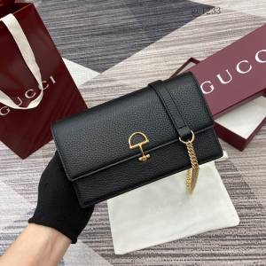 Gucci專櫃大號半馬銜扣翻蓋單肩斜挎包 古馳Softbit系列肩背包鏈條包 837373  gc1233