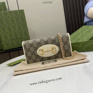 gucci專櫃新款翻蓋錢包錢夾 古馳Horsebit 1955系列鏈條錢包 jcp1544
